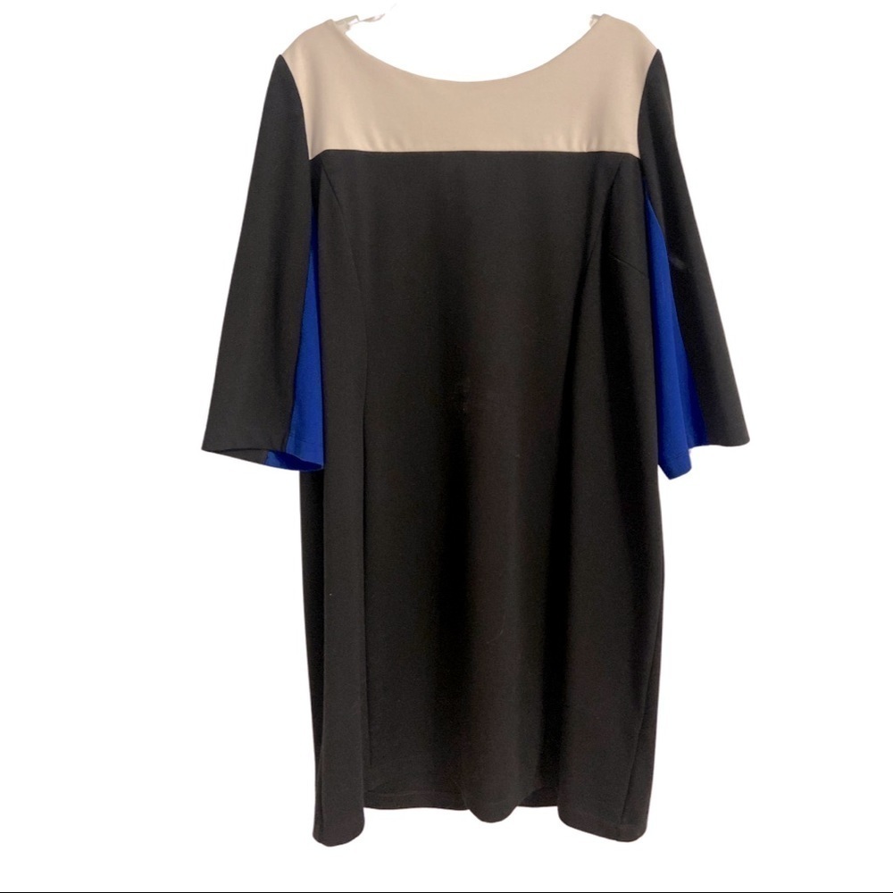 Julian Taylor Women’s Color Block Dress Black White Cobalt Blue Size  18w